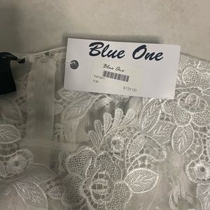 original blue one white lace